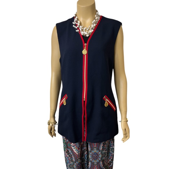 VINTAGE ELLEN TRACY LADYS ZIPPER FRONT VEST 100% WOOL SIZE 12. - Picture 10 of 14